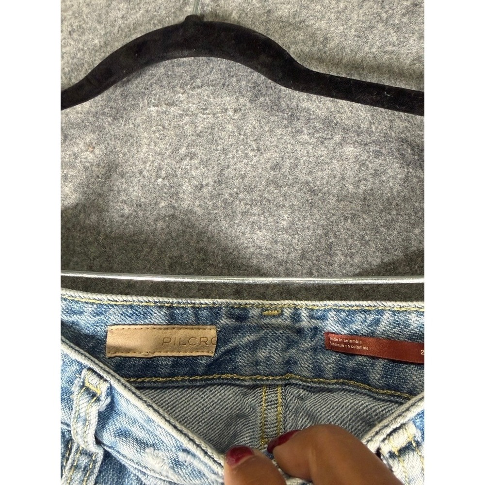 Pilcro and the Letterpress High-Rise Relaxed Straight Distressed Jeans Blue 25‎ - Picture 3 of 10